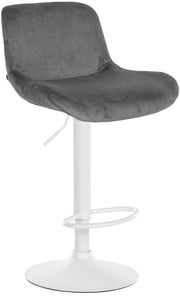 Barkruk Solon wit frame donkergrijs,Fluweel dunkelgrau