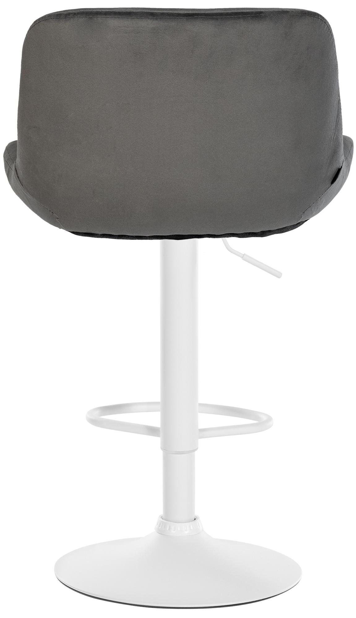 Barkruk Solon wit frame donkergrijs,Fluweel dunkelgrau