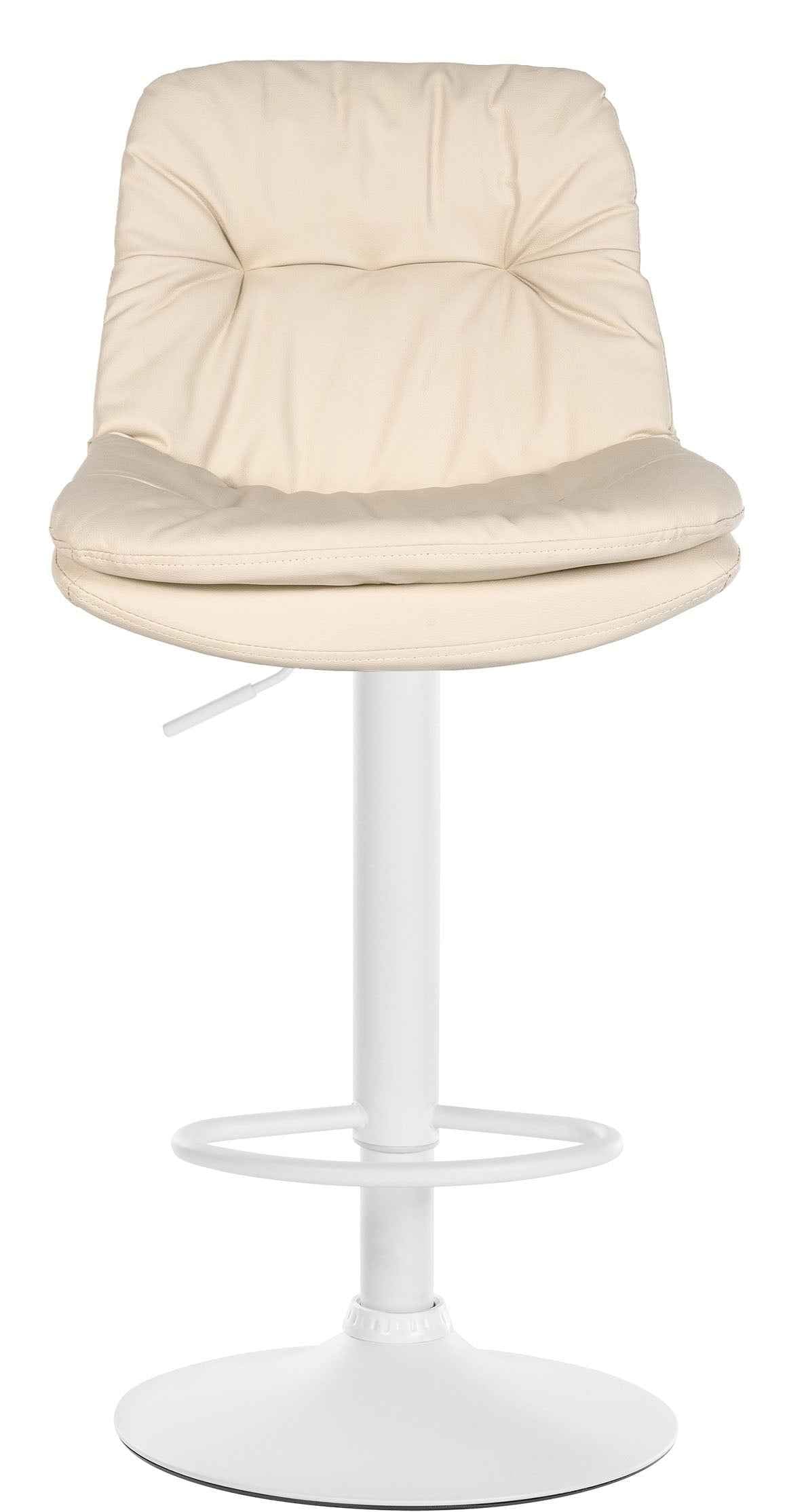 Barkruk Laurel kunstleer creme,Metaal mat wit creme
