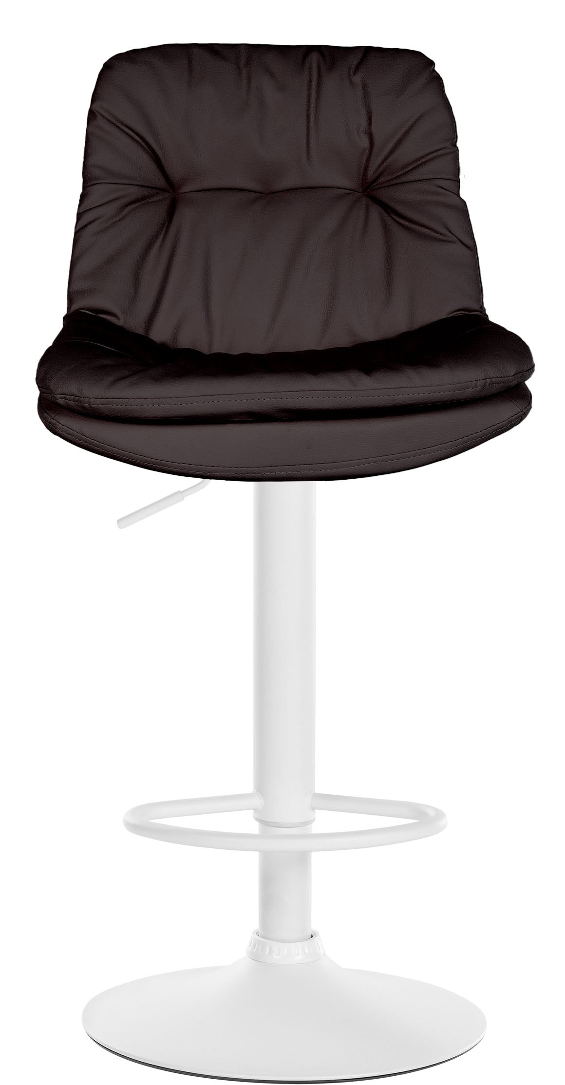 Barkruk Laurel kunstleer bruin,Metaal mat wit braun