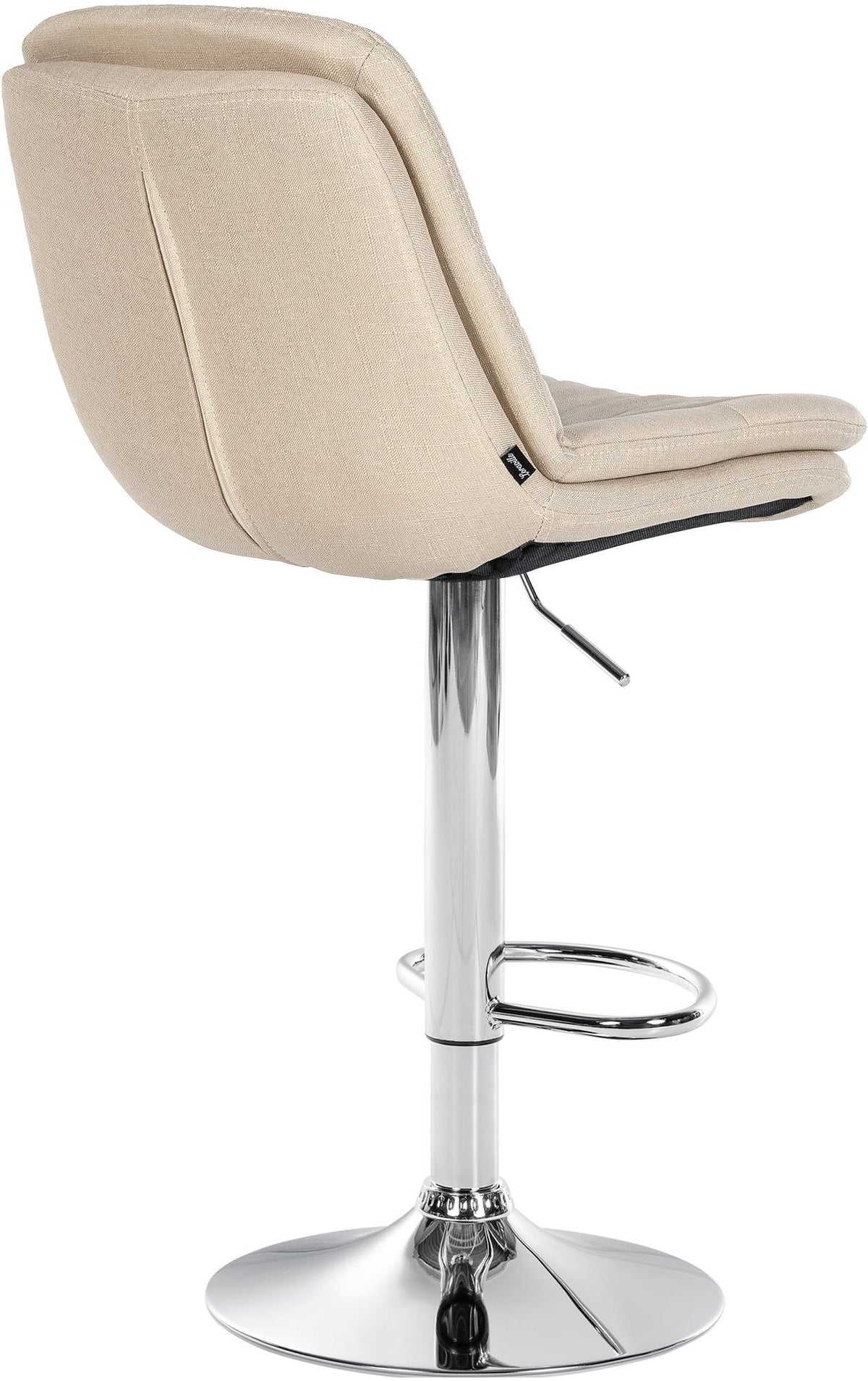 Barkruk Laurel stof creme,Metaal in chroomoptiek creme