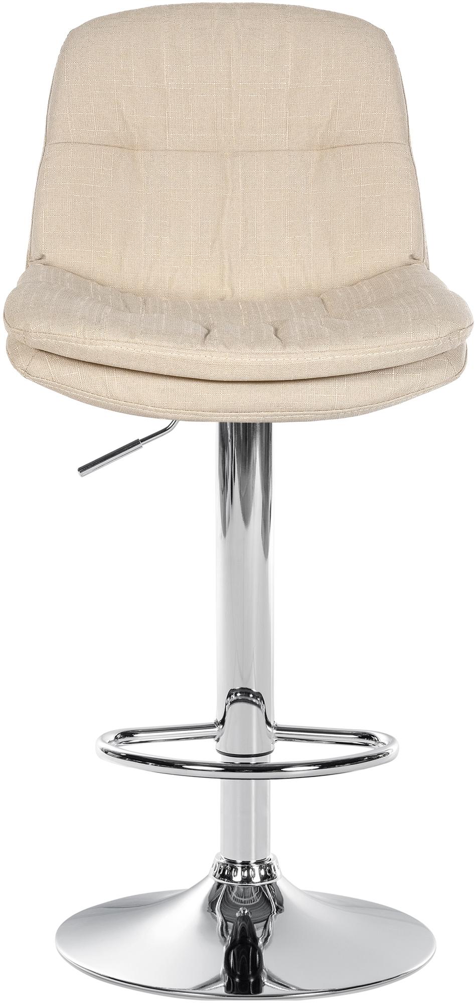 Barkruk Laurel stof creme,Metaal in chroomoptiek creme