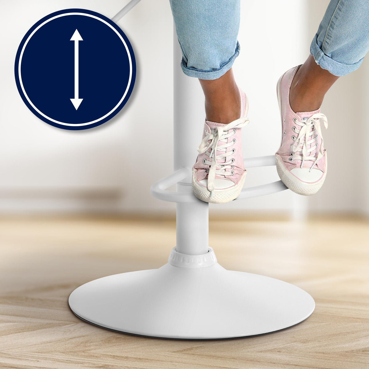 Barkruk Laurel stof bruin,Metaal mat wit braun