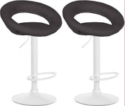 Set van 2 Barkrukken Olinda Stof donkergrijs,wit dunkelgrau