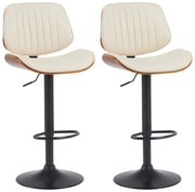 Set van 2 barkrukken Clawson kunstleer walnoot/creme,zwart walnuss/creme