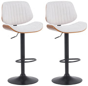 Set van 2 barkrukken Clawson stof walnoot/creme,zwart walnuss/creme