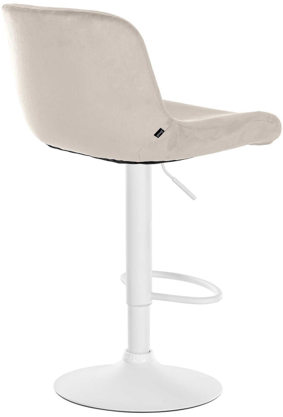 Set van 2 barkrukken Solon Wit creme,Fluweel creme