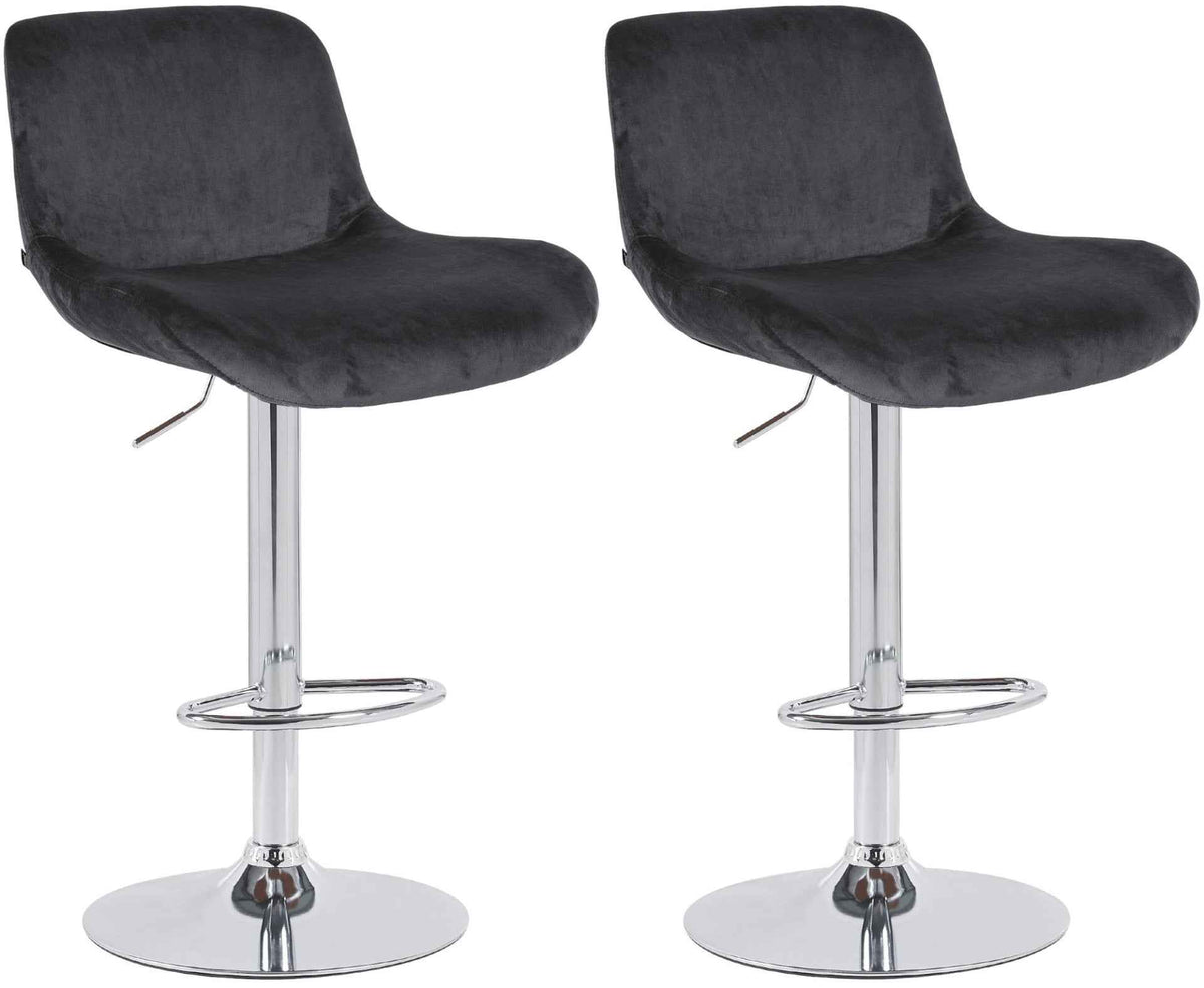 Set van 2 barkrukken Solon chroom zwart,Fluweel schwarz