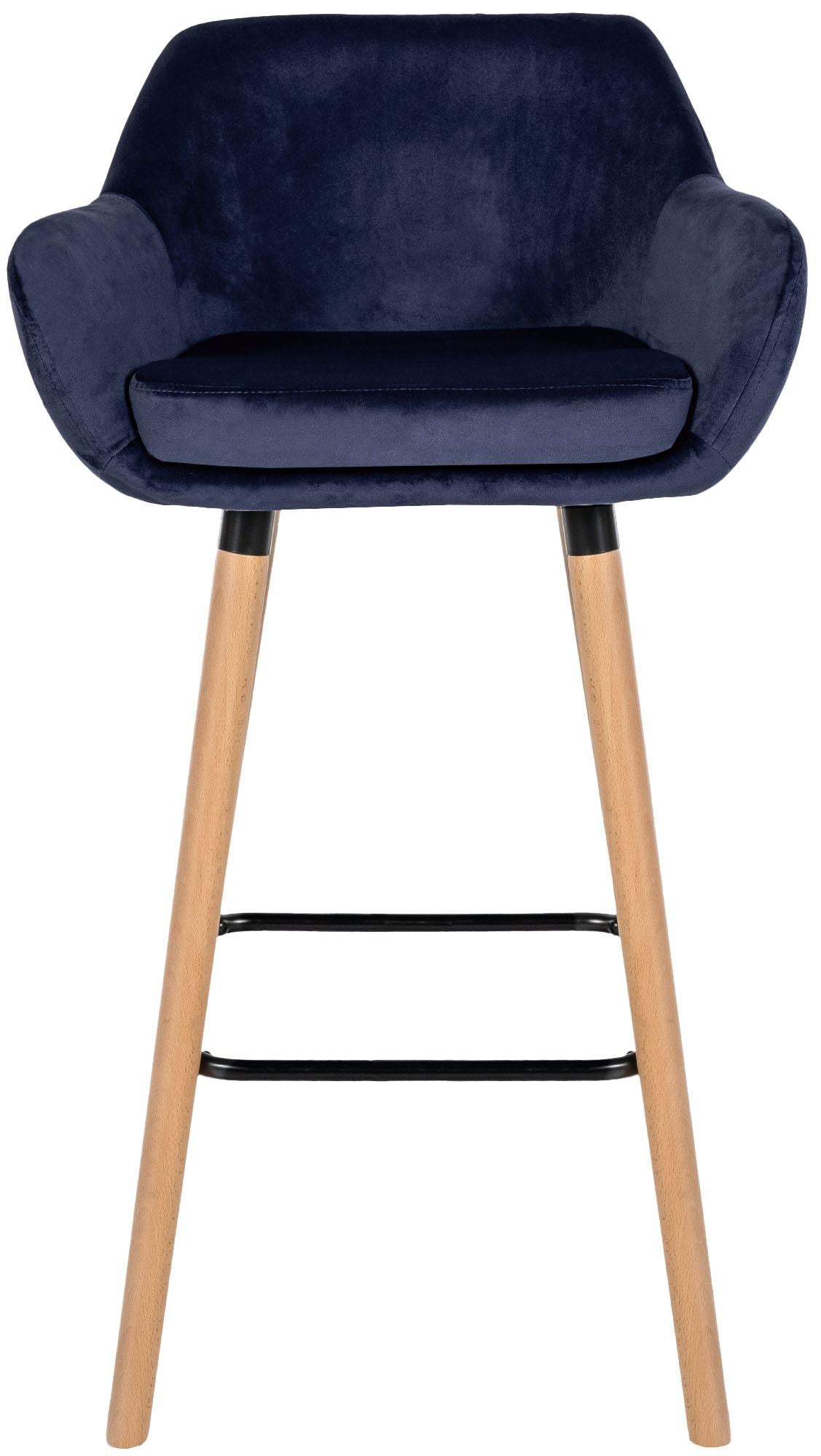 Set van 2 barkrukken Grant Fluweel donkerblauw dunkelblau
