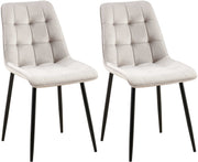 Set van 2 eetkamerstoelen Gifford fluweel grijs,Fluweel grau