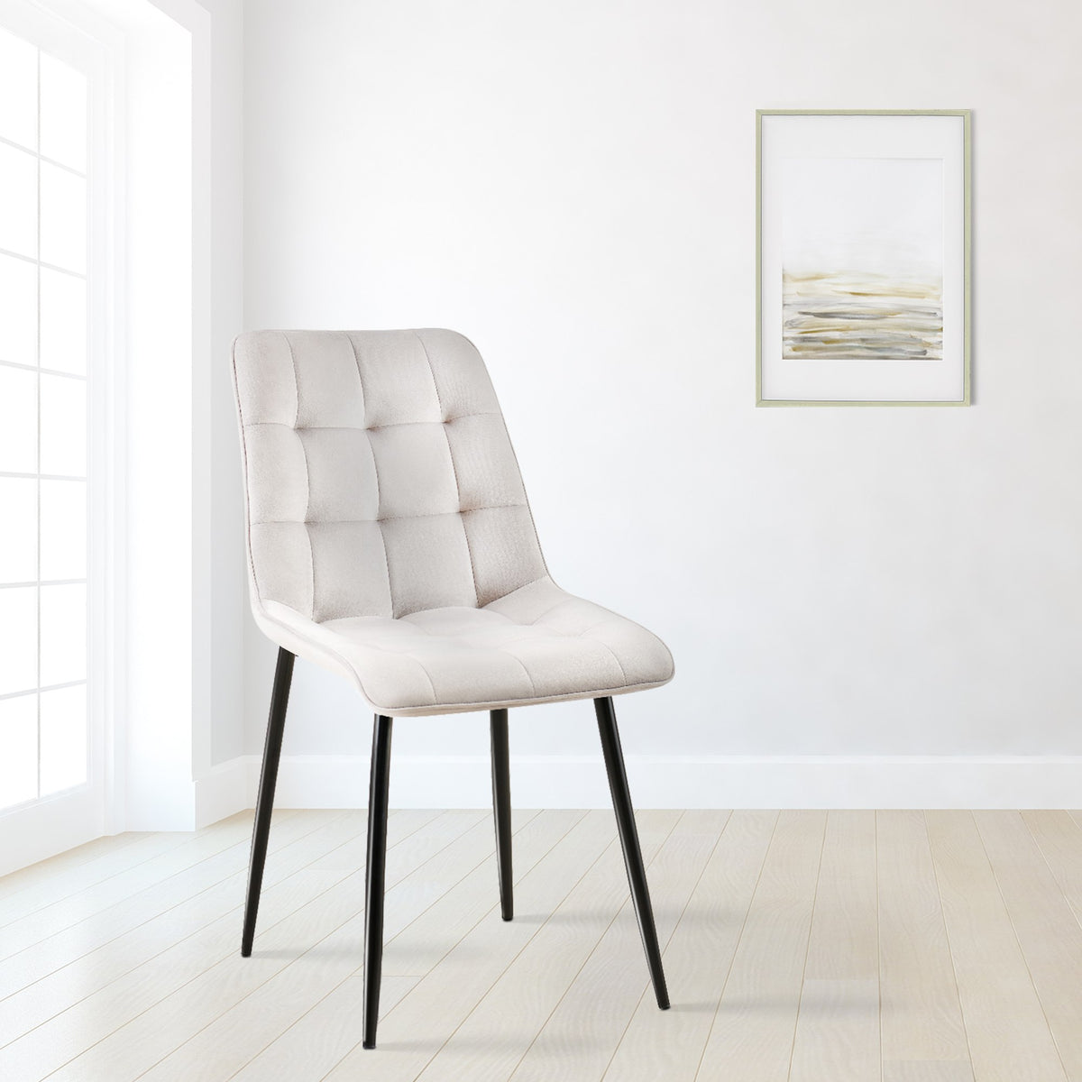 Set van 2 eetkamerstoelen Gifford fluweel grijs,Fluweel grau
