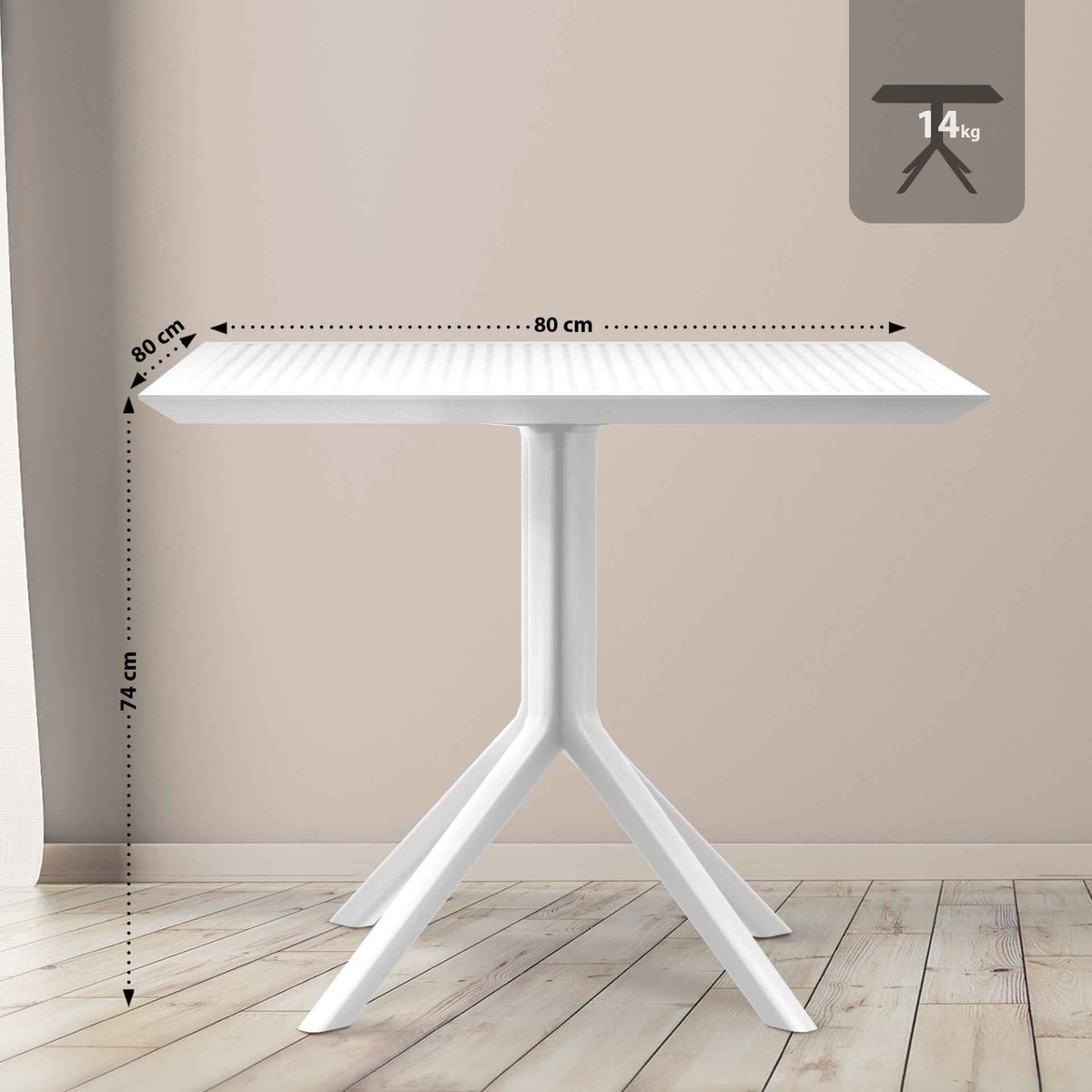 Tafel Sky 80 cm wit weiß