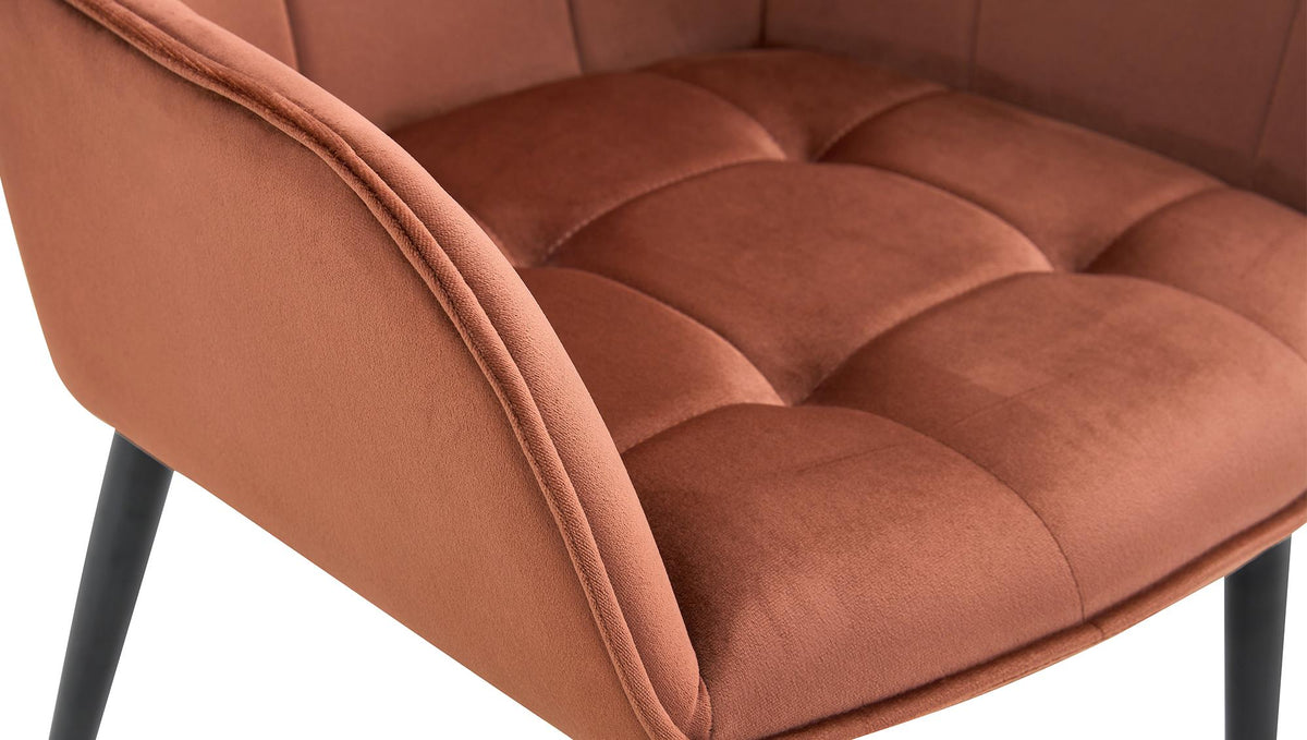 Set van 2 eetkamerstoelen Ferndale fluweel bruin braun