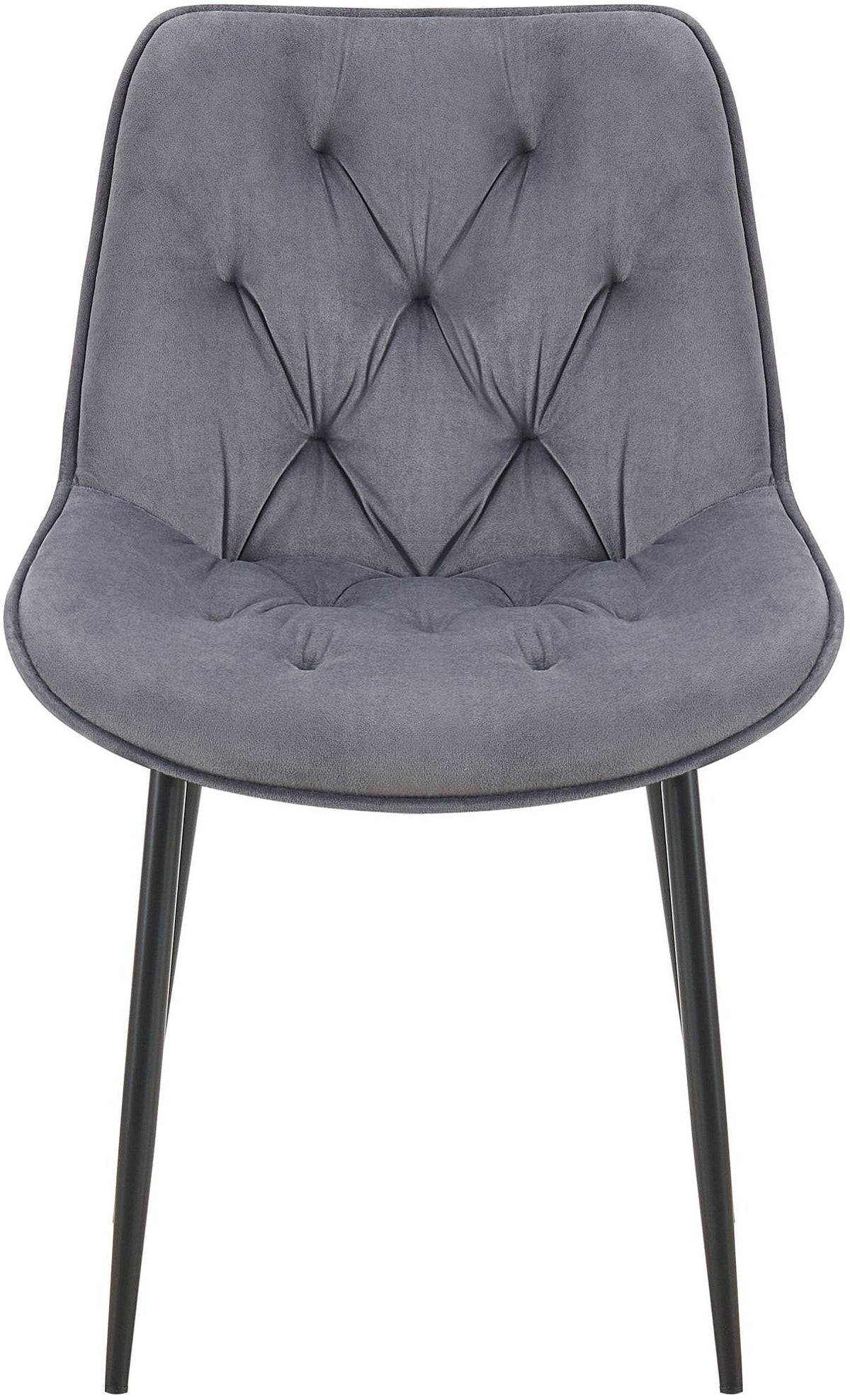 Set van 2 eetkamerstoelen Wallace fluweel donkergrijs dunkelgrau