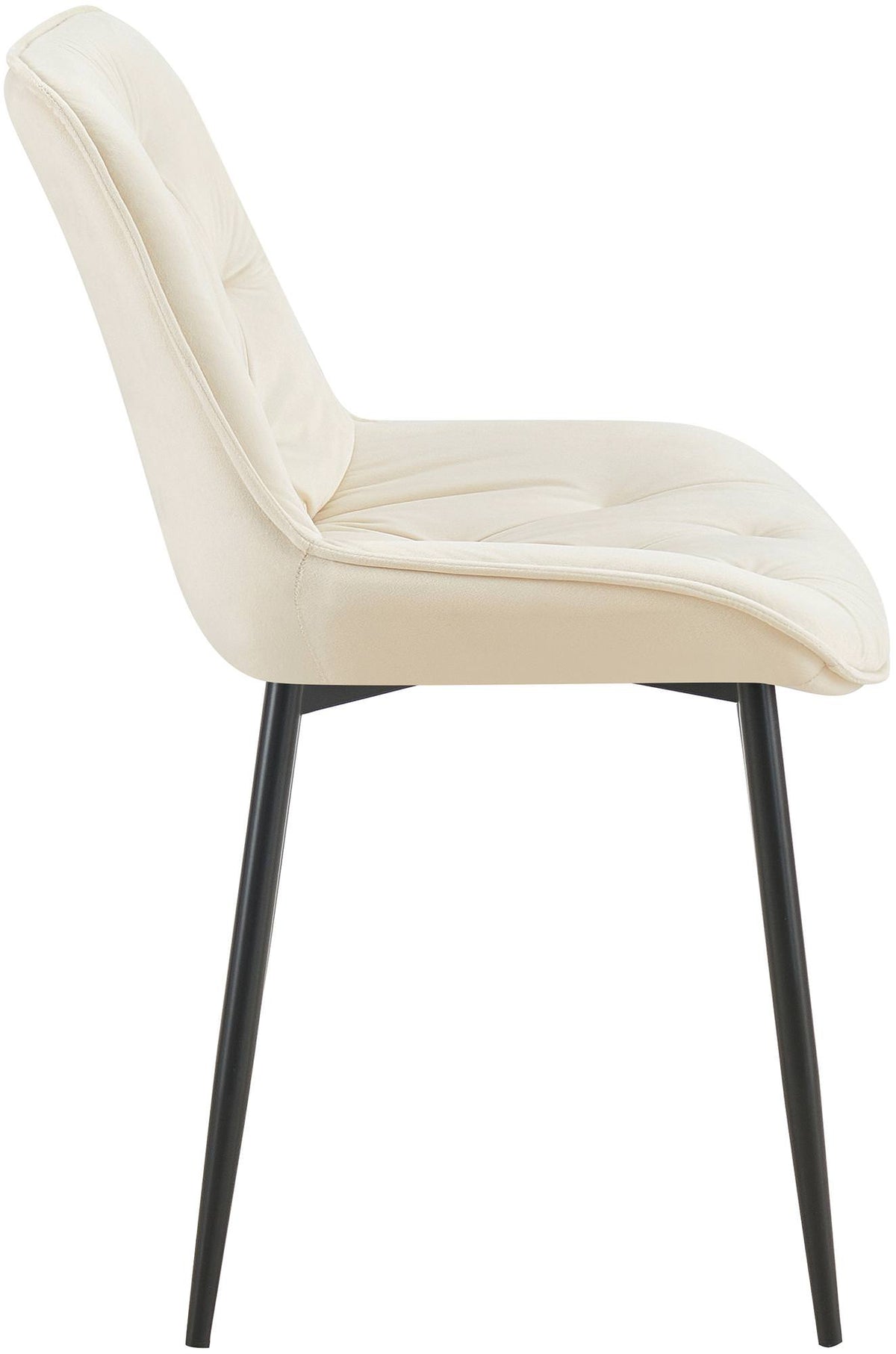 Set van 2 eetkamerstoelen Wallace fluweel creme creme
