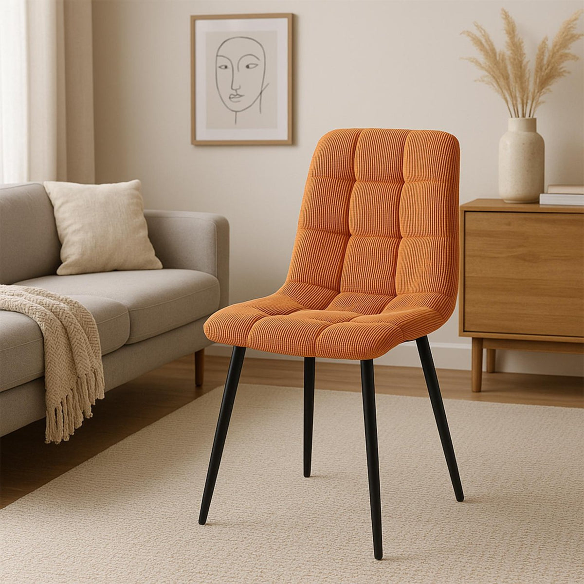 Eetkamerstoel Antibes Corduroy oranje orange