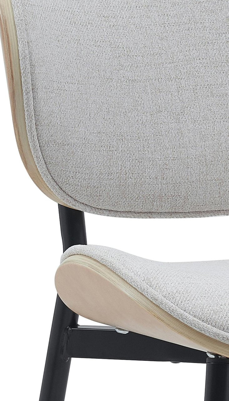 Set van 2 Eetkamerstoelen Enid natura/creme,Stof natura/creme