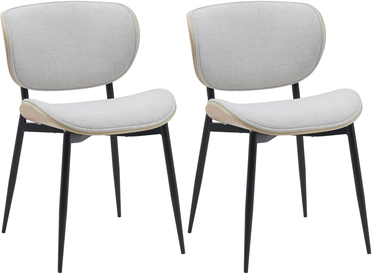 Set van 2 Eetkamerstoelen Enid natura/creme,Stof natura/creme