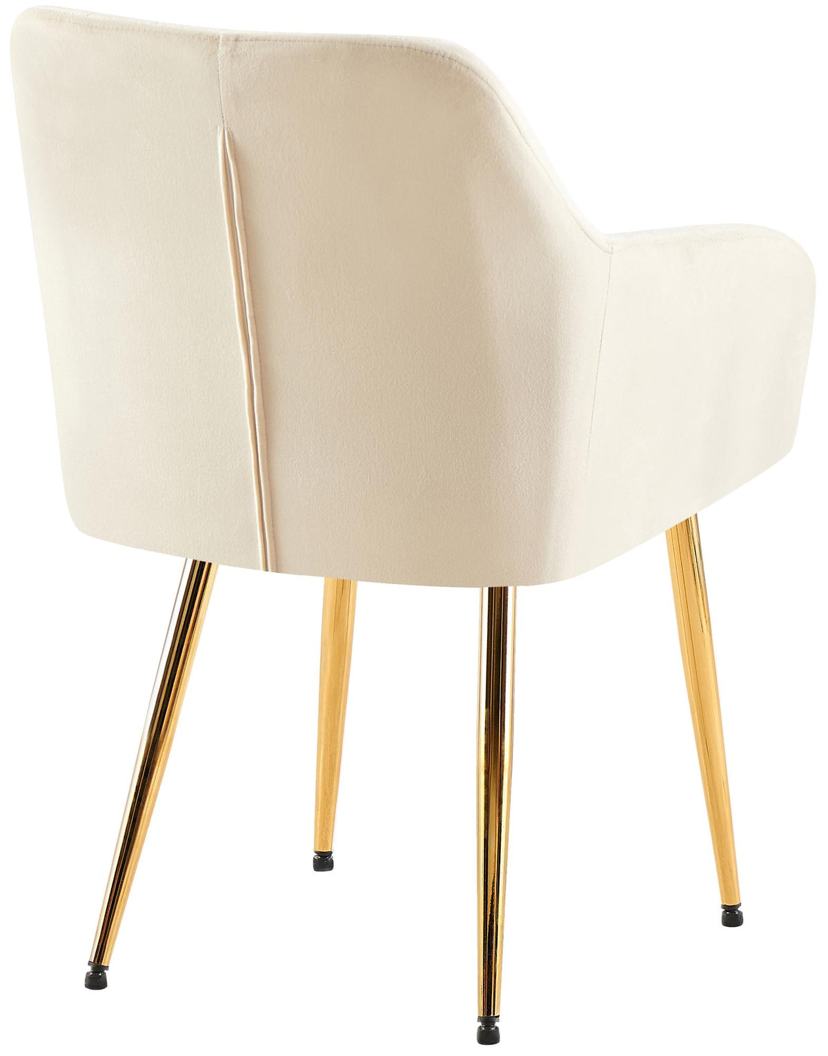 Set van 2 eetkamerstoelen Monett fluweel creme,Metaal Goud creme