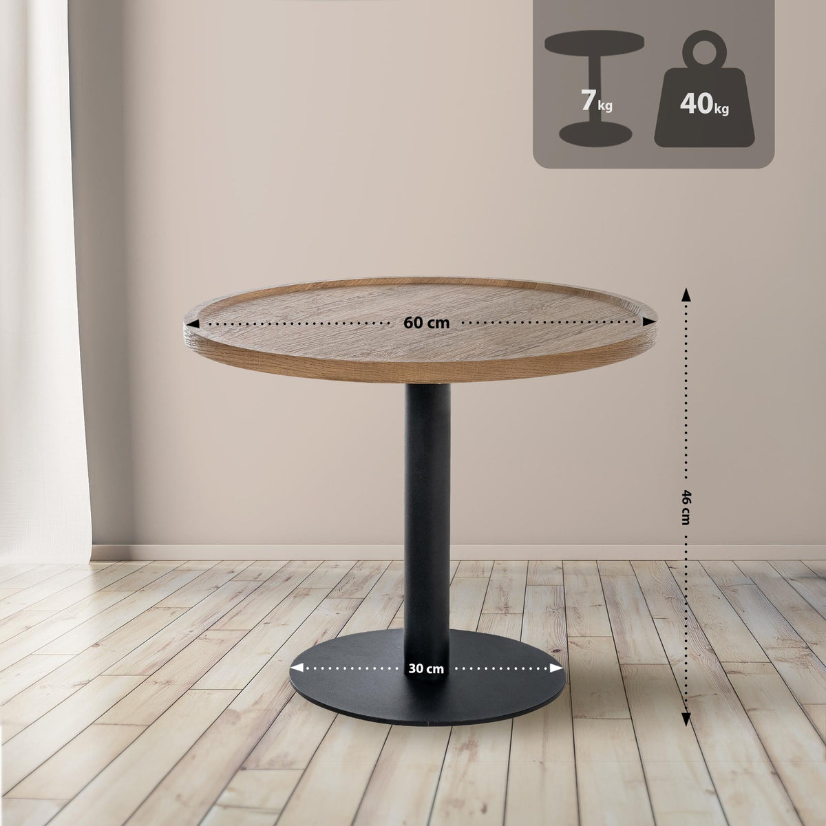 Bijzettafel Aspen bruin,L braun