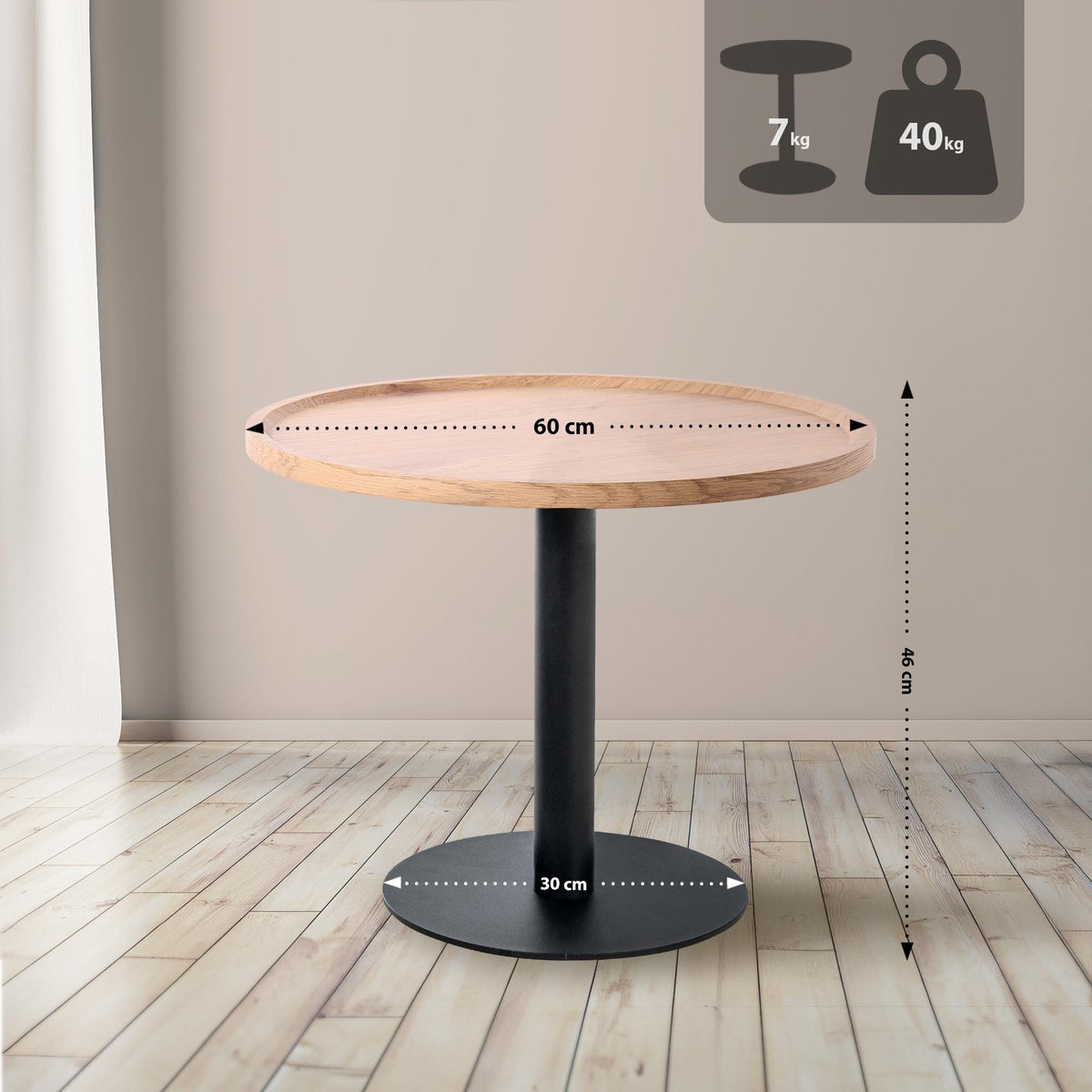 Bijzettafel Aspen natura,L natura