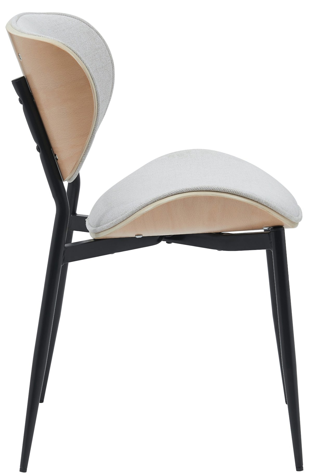Set van 2 Eetkamerstoelen Enid natura/creme,Stof natura/creme