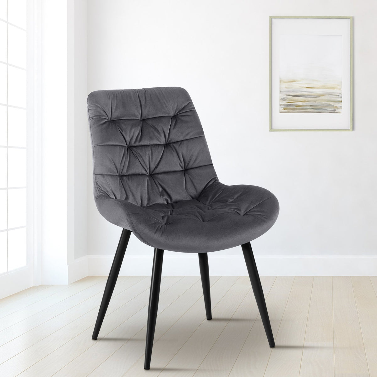 Set van 2 Eetkamerstoelen Rossford donkergrijs dunkelgrau