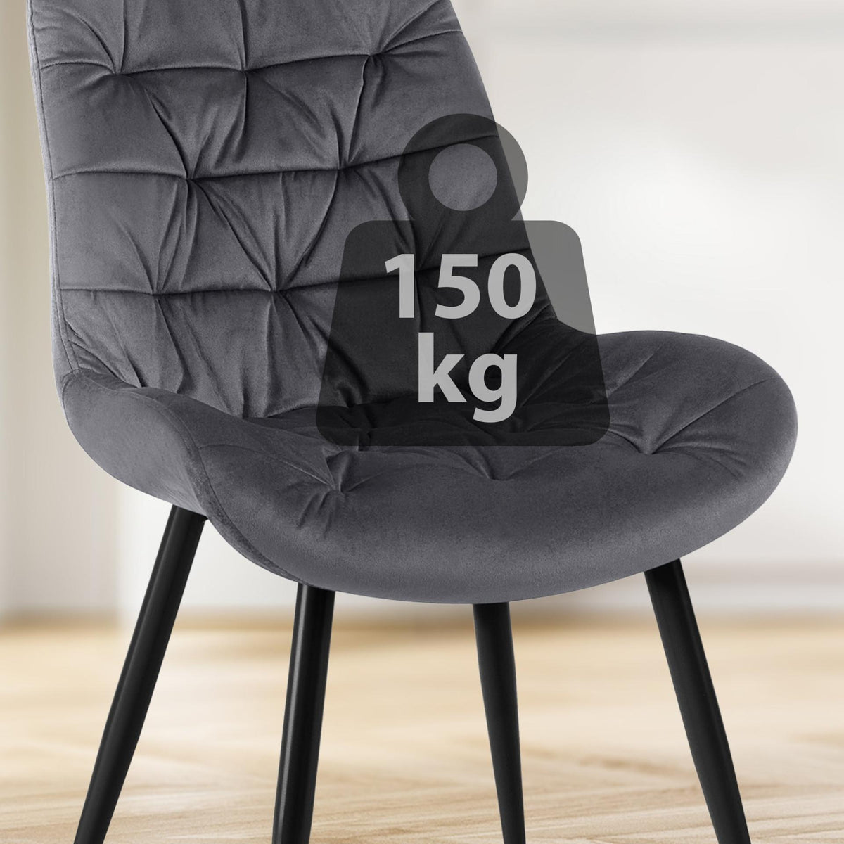 Set van 2 Eetkamerstoelen Rossford donkergrijs dunkelgrau