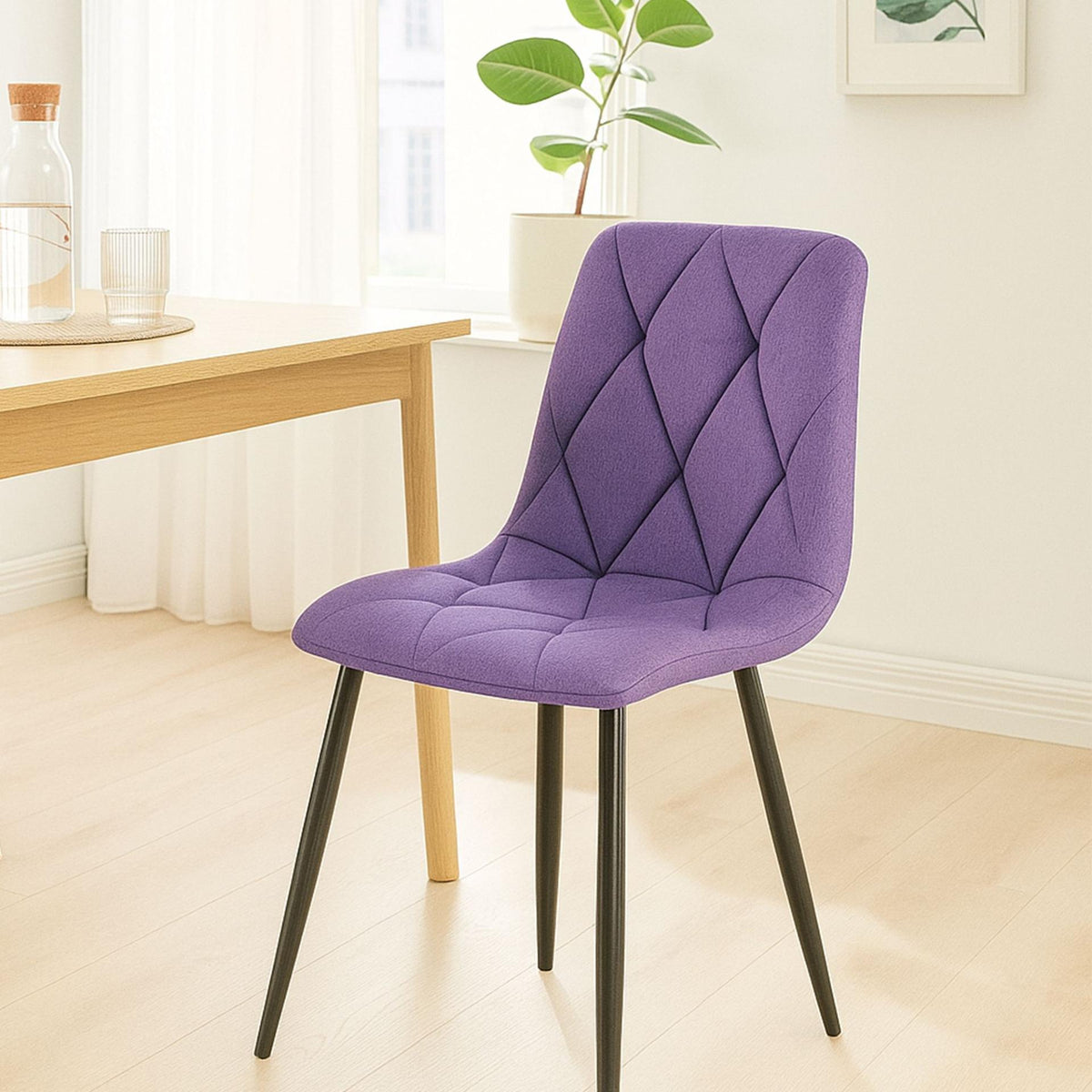 Eetkamerstoel Clairton fluweel Stof,purper lila