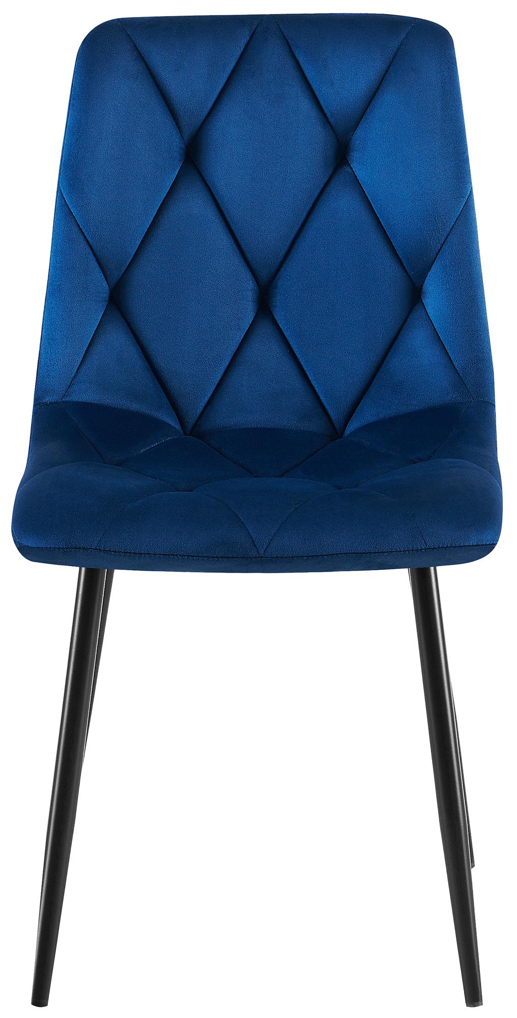 Eetkamerstoel Clairton fluweel Fluweel,donkerblauw dunkelblau