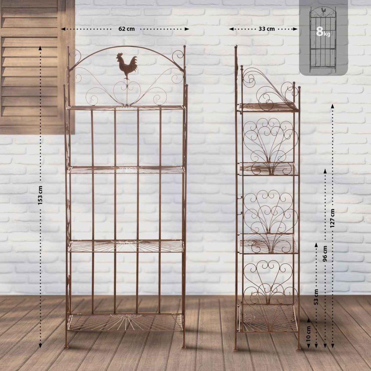 Plantenrek Opbergrek Mia antiek bruin antik braun