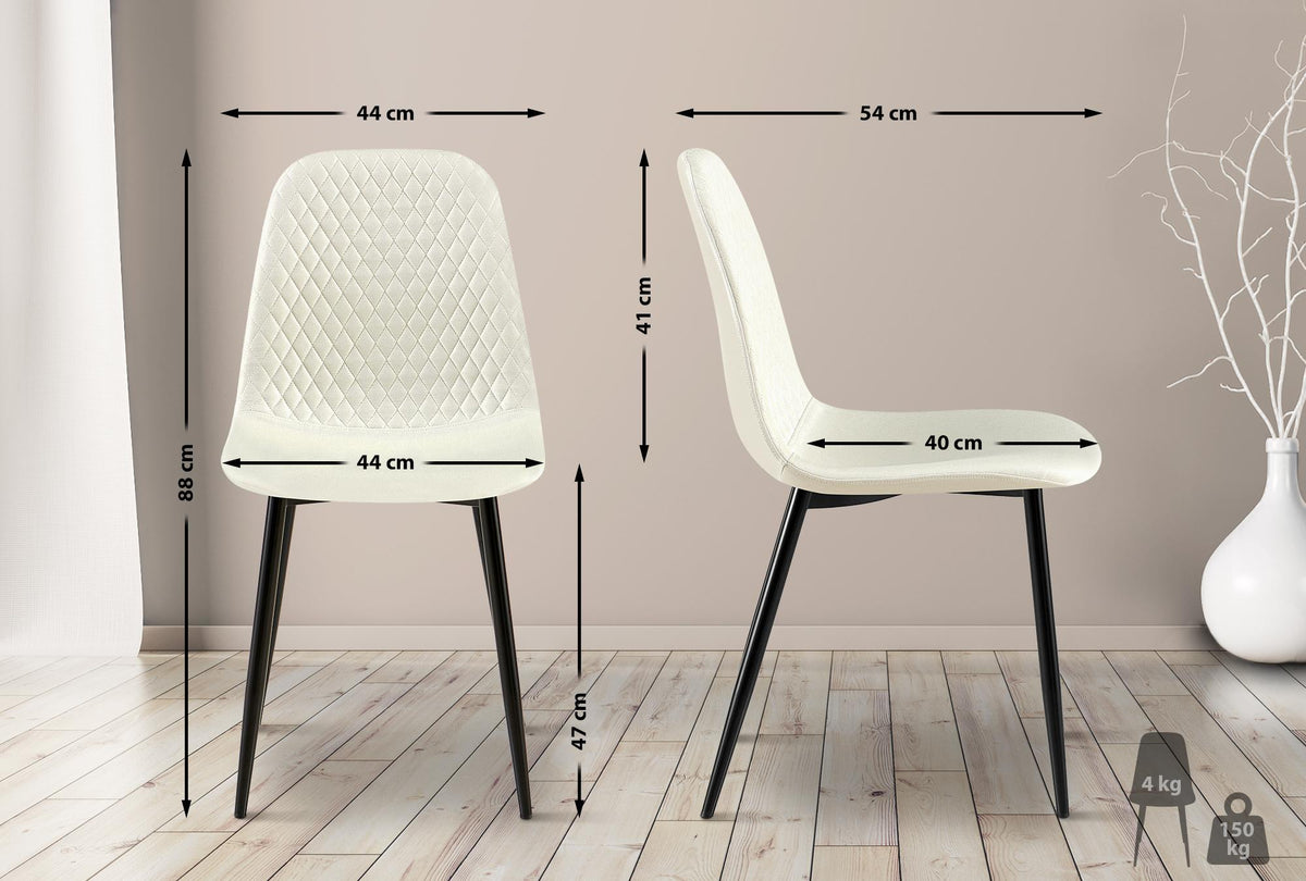 Eetkamerstoel Giverny Stof,creme creme