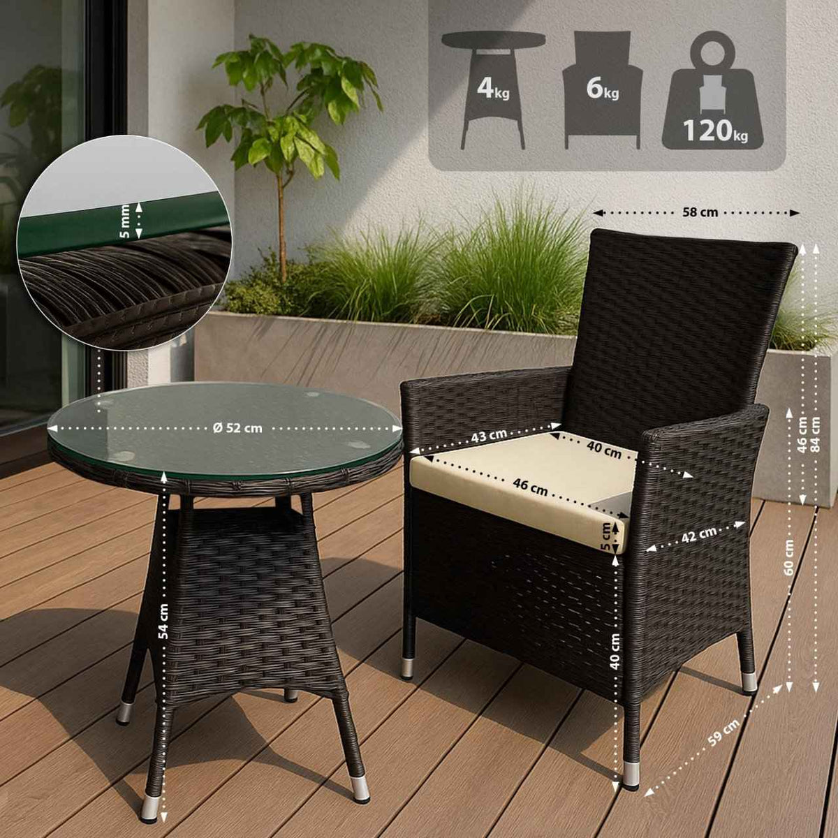 Loungeset Fireda donkerbruin dunkelbraun