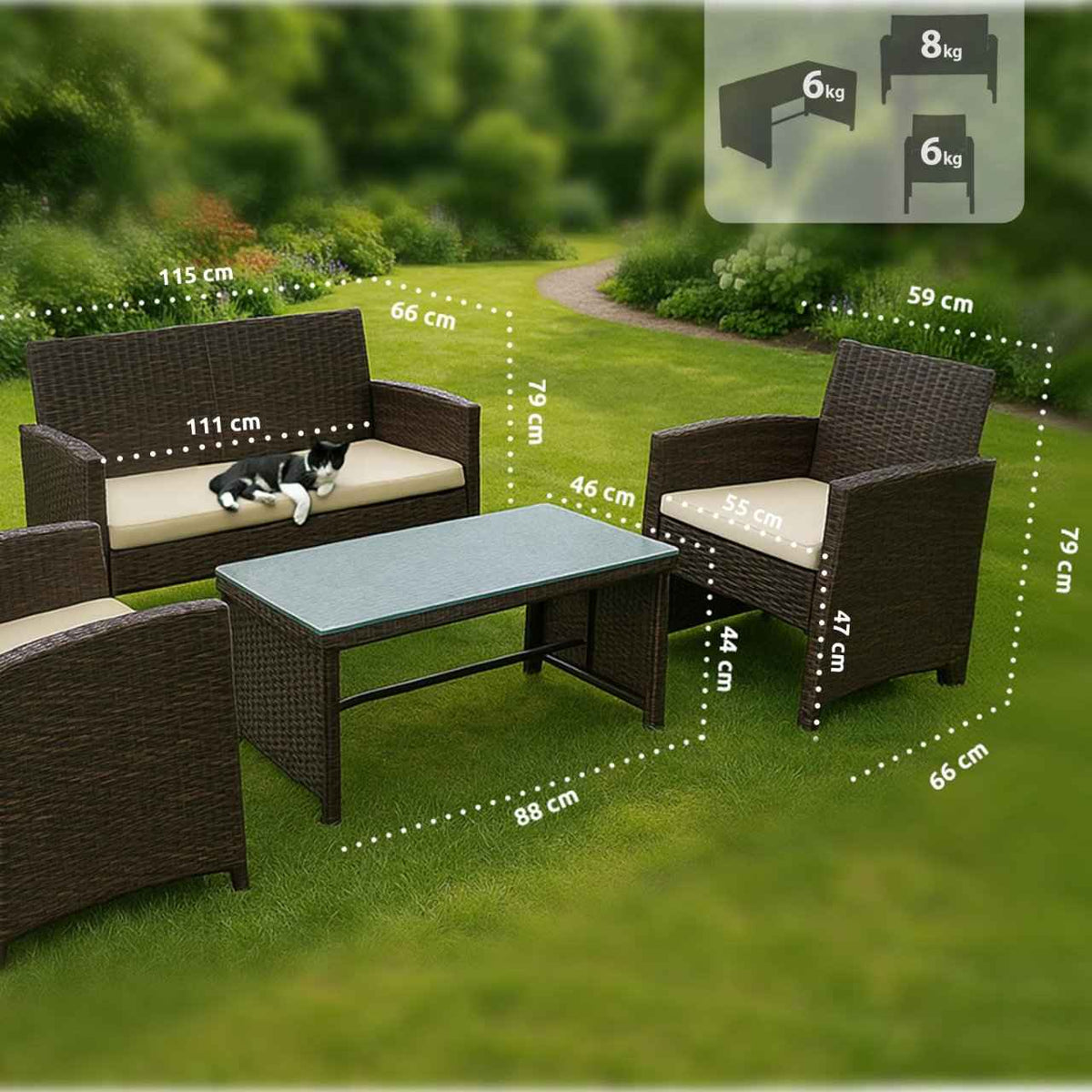Loungeset Toruba bruin braun