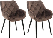 Set van 2 eetkamerstoelen Tanna fluweel bruin braun