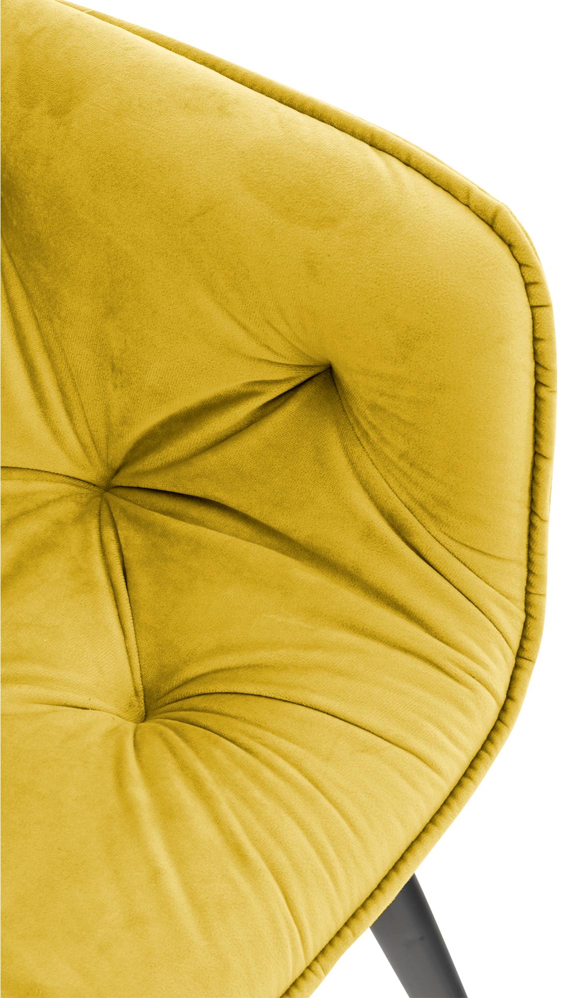 Set van 2 eetkamerstoelen Tanna fluweel geel gelb