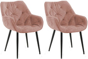Set van 2 eetkamerstoelen Tanna fluweel rosa rosa