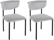 2er Set Besucherstuhl Gambell Samt grau