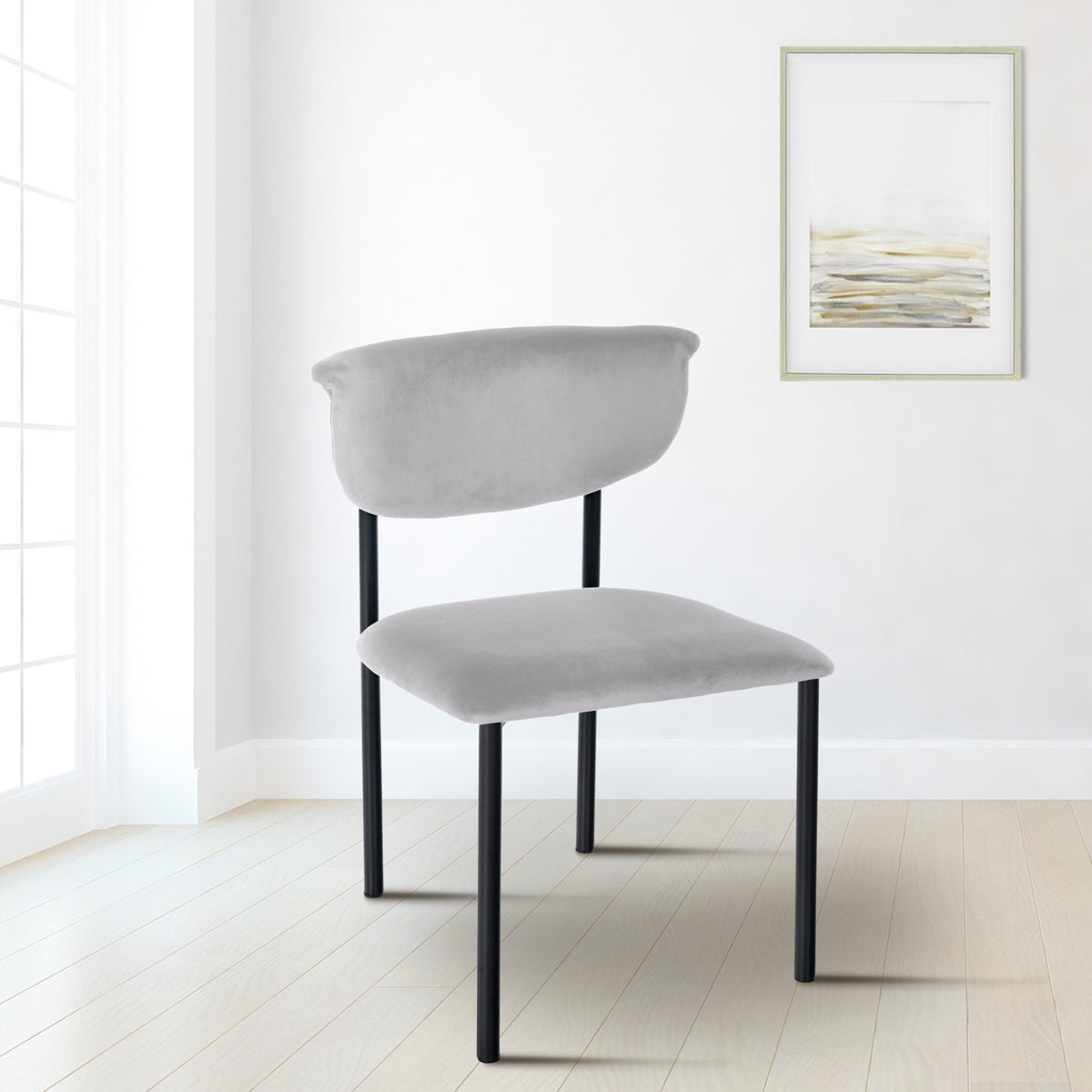 2er Set Besucherstuhl Gambell Samt grau