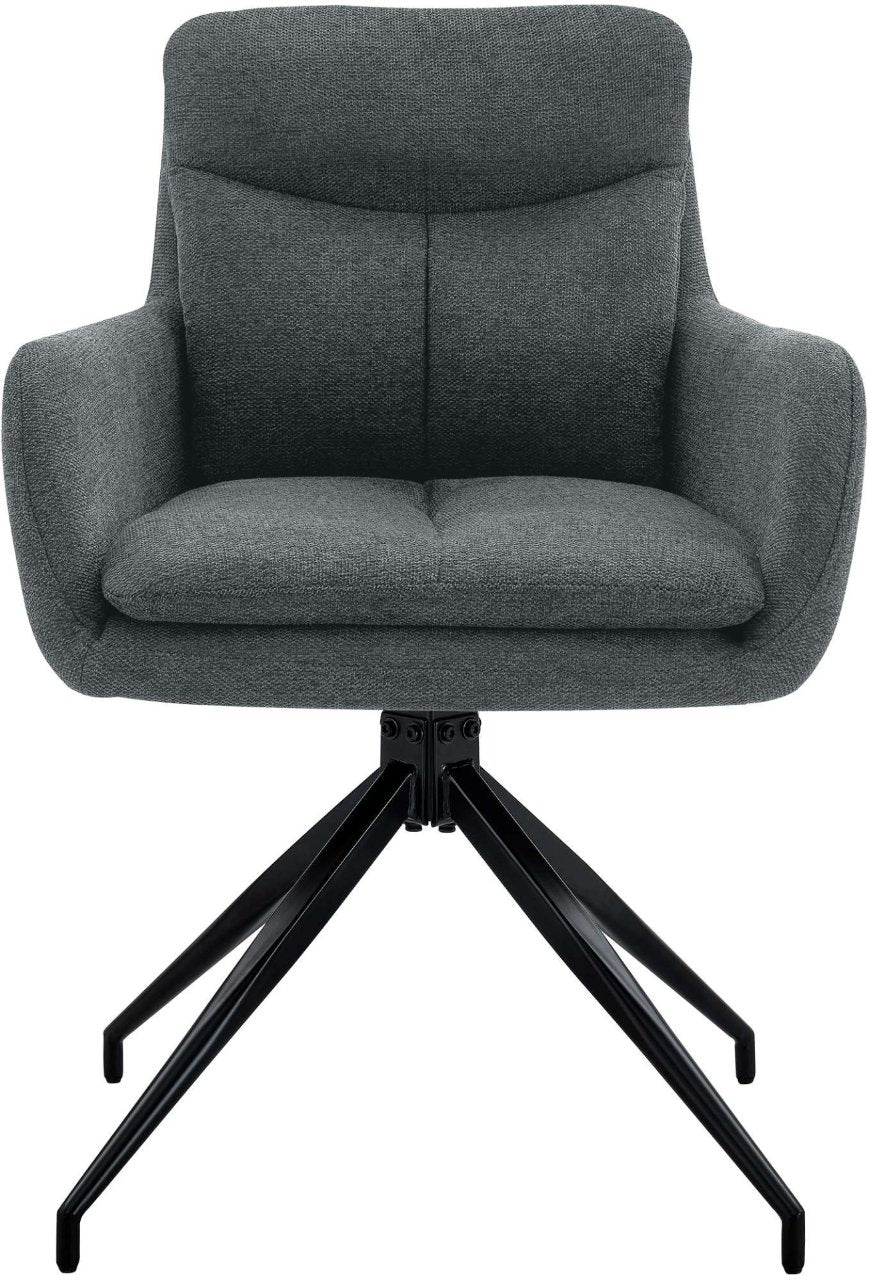 Set van 2 eetkamerstoelen Somers stof donkergrijs dunkelgrau
