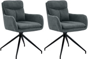 Set van 2 eetkamerstoelen Somers stof donkergrijs dunkelgrau