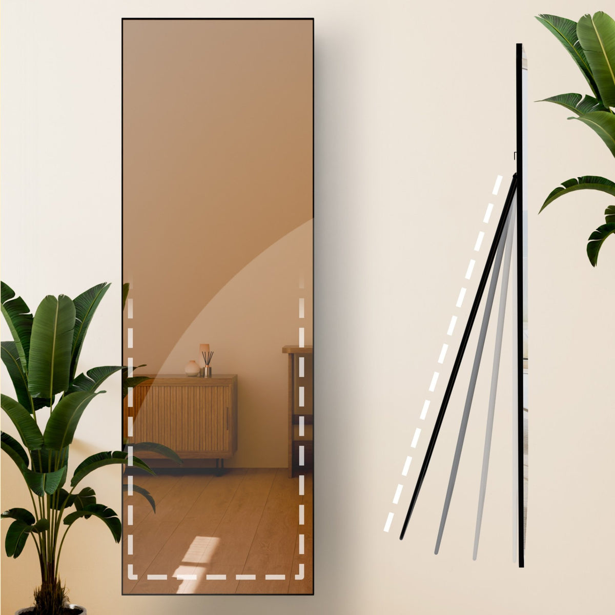 Spiegel Benicia 150x50 cm schwarz-matt