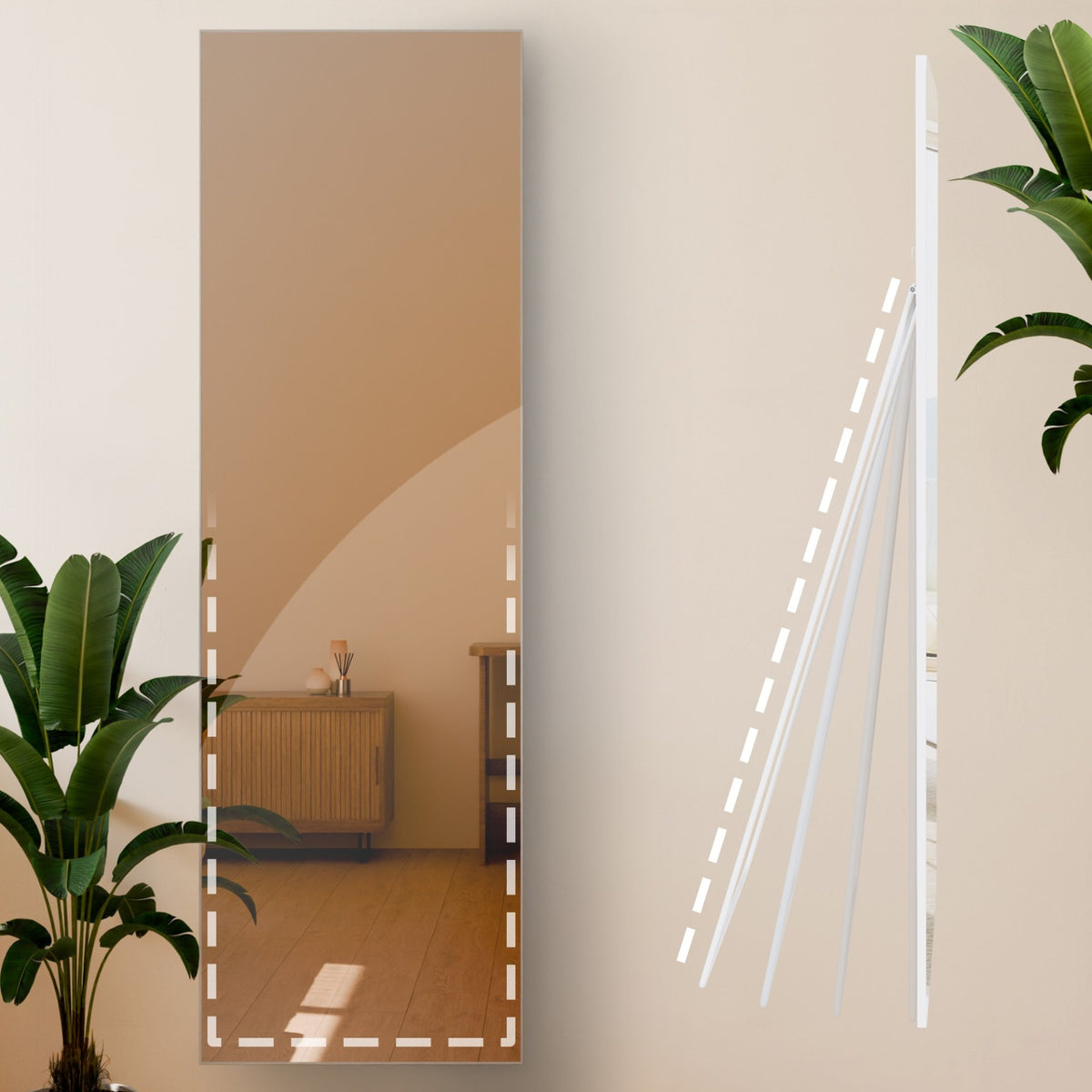 Spiegel Benicia 160x50 cm weiß matt