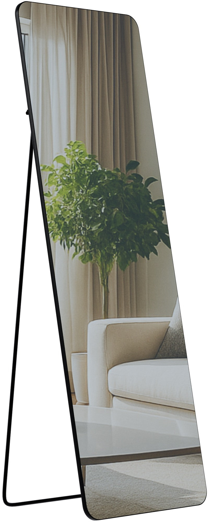 Spiegel Gurnee mat zwart,150x50 cm schwarz-matt