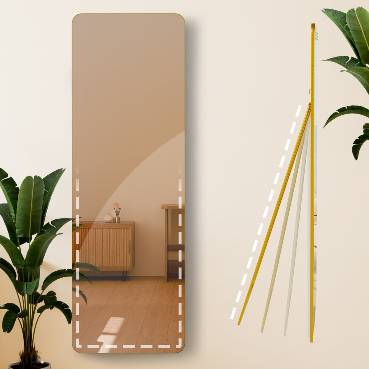 Spiegel Gurnee goudglans,150x50 cm gold glanz
