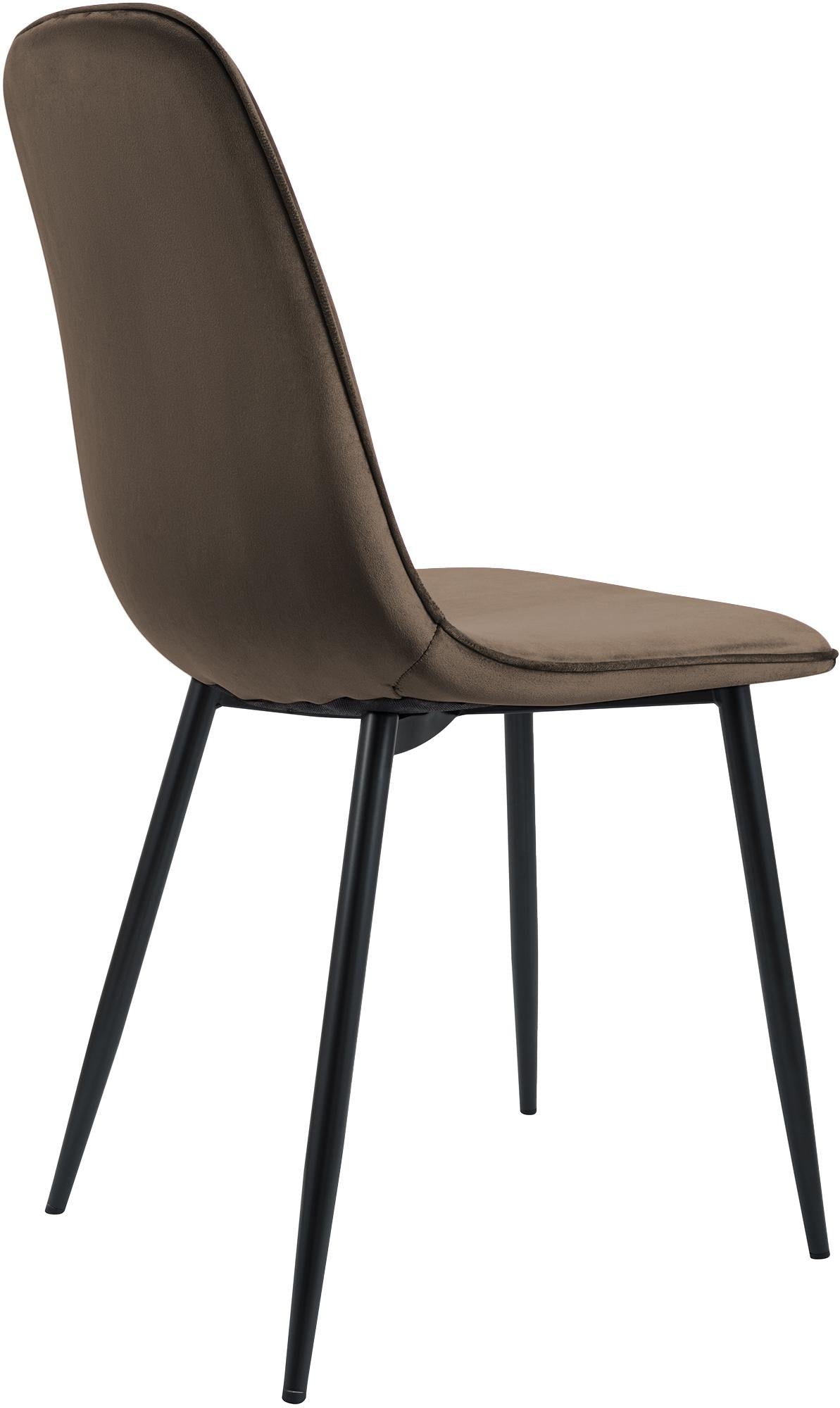Set van 4 eetkamerstoelen Maryam bruin,Fluweel braun