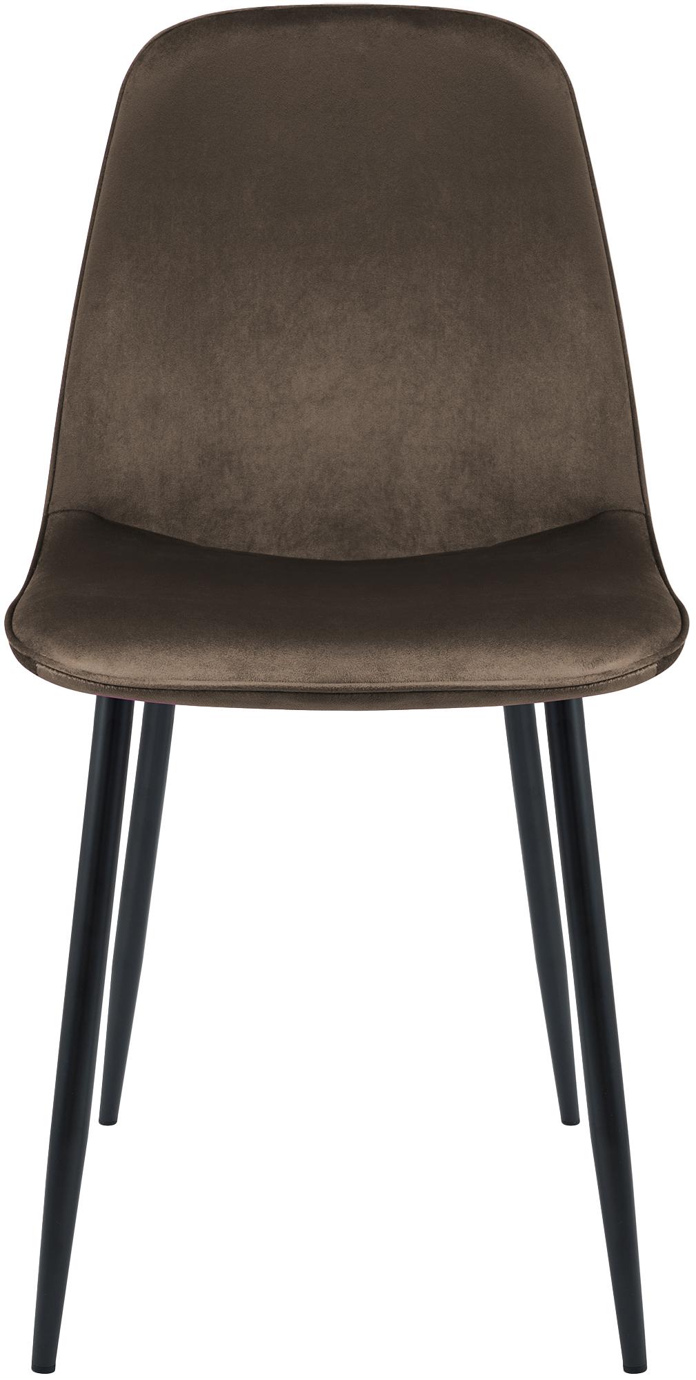 Set van 4 eetkamerstoelen Maryam bruin,Fluweel braun