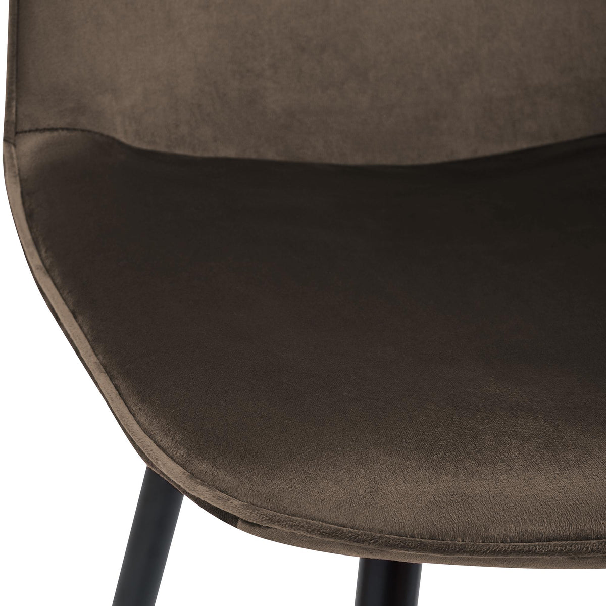 Set van 4 eetkamerstoelen Maryam bruin,Fluweel braun