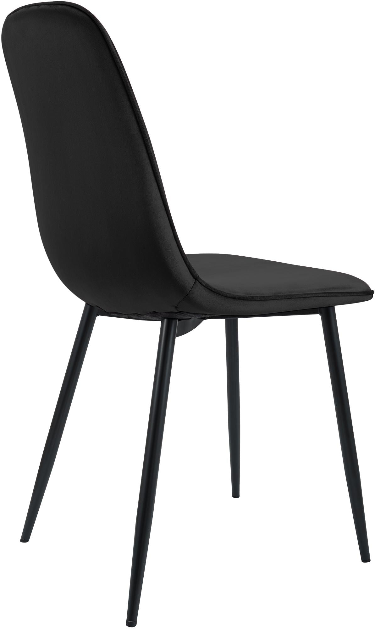 Set van 4 eetkamerstoelen Maryam zwart,Fluweel schwarz