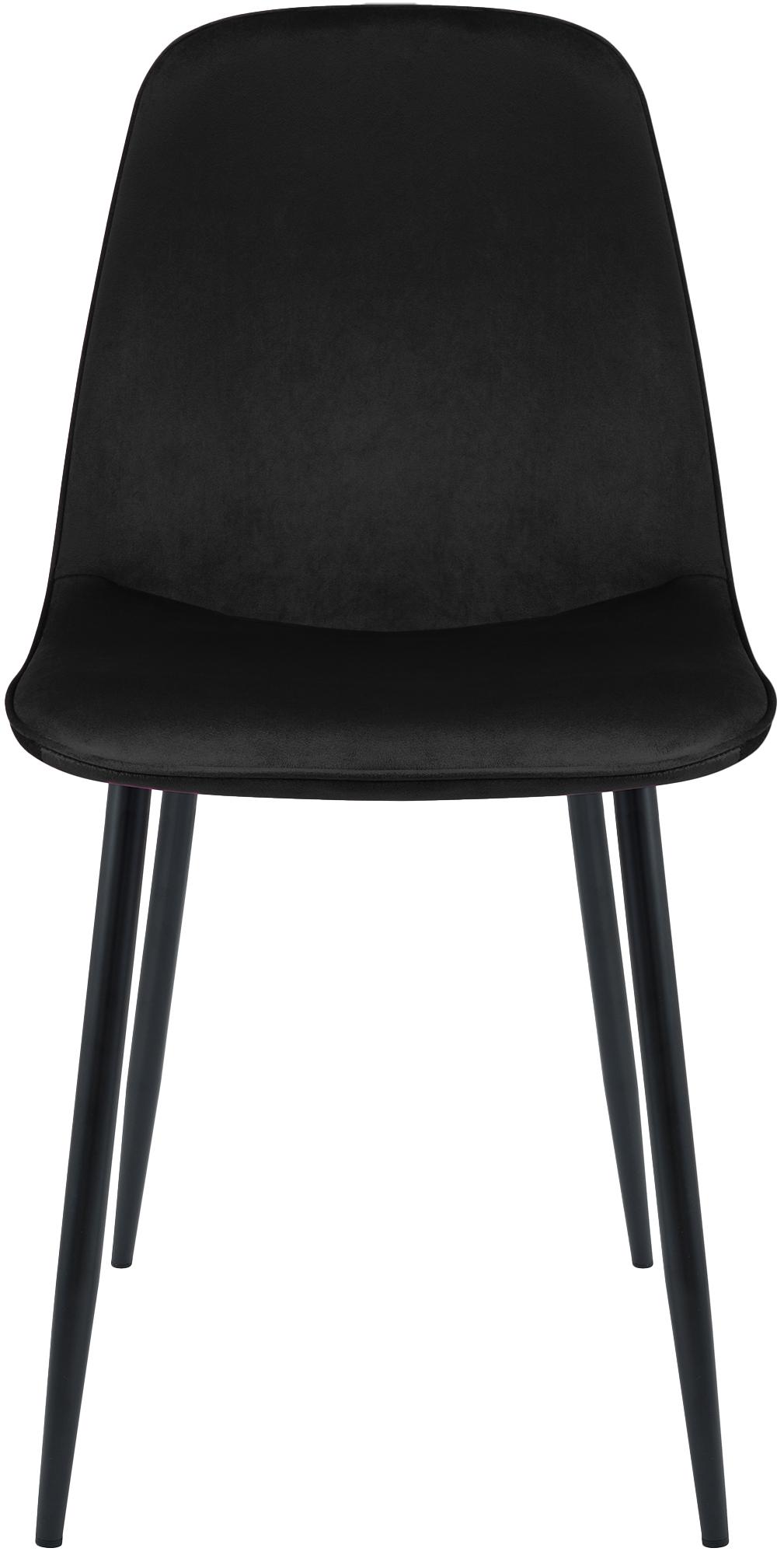 Set van 4 eetkamerstoelen Maryam zwart,Fluweel schwarz